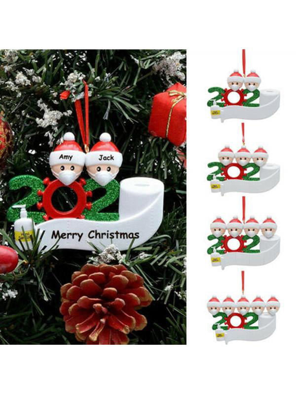 Ornament Station House Family of 2 with Mask Personalized Christmas Ornament 