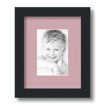 ArtToFrames 8x10" Matted Picture Frame with 4x6" Single Mat Photo Opening Framed in 1.25" Satin Black and 2" Seashell Mat (FWM-3926-8x10)