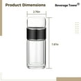 thumbnail image 5 of Tea Infuser Bottle, Double Wall Glass Travel Mug, Heat Resistant Tea Tumbler, Loose Leaf Tea Strainer Cup, Glass Water Tea Tumbler for Homes, Offices, Black, 16.9 oz, 5 of 5