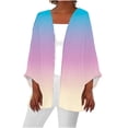 thumbnail image 1 of AherBiu Cardigan Femme Léger Manches 3/4 Lin Ouvert Cardigan Automne Décontracté, 1 of 5