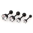thumbnail image 3 of 1 Pair Titanium Steel Prong Cartilage Piercing Ear Studs Earrings Ear Jewelry, 3 of 5