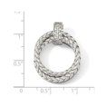 thumbnail image 2 of 925 Sterling Silver with CZ Cubic Zirconia Braided Pendant Charm 29mm, 2 of 3
