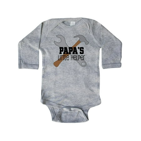 

Inktastic Papa s Little Helper Gift Baby Boy Long Sleeve Bodysuit