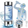 thumbnail image 2 of Hydrogen Water Bottle, Portable Hydrogen Water Bottle Generator, Ion Water Bottle Improve Water Quality in 3 Minutes, Water Ionizer Machine Suitable for Home, Office, Travel and Daily Drinking(Silver), 2 of 8