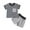 Grey, variant on Toddler Outfits For Girls Short Sleeve Patchwork T Shirt Pullover Tops Shorts Kids Baby Girl Clothes Blue 12 Months-18 Months