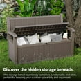 thumbnail image 6 of Joxxoaa 80 Gallon Outdoor Storage Bench Deck Box Waterproof Lockable,Outdoor Storage Furniture for Patio,Garden and Porch,Tools and Cushions（Grey）, 6 of 7
