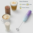 thumbnail image 2 of New England Stories Kitchen Milk Frother Handheld Electric Whisk for Coffee Latte and Matcha - North Light, 2 of 7