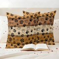 thumbnail image 3 of Yellow Brown Outdoor Waterproof Pillow Covers, Farmhouse Dog Paw Vintage Decorative Square Throw Pillowcase Sofa Cushion Sham for Patio/Couch/Chair, 20"x20" 2 Pack, 3 of 8