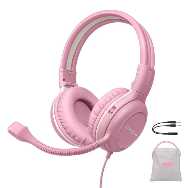 Auriculares SIMOLIO Kids con micrófono 75/85/94 dB Rosa