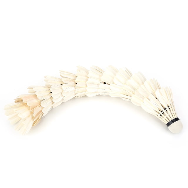 Bolas Volantes Volantes de Plumas, 12 piezas Volantes de Bádminton de Plumas Blancas Accesorio de Atrenamiento Deportivo Al Aire