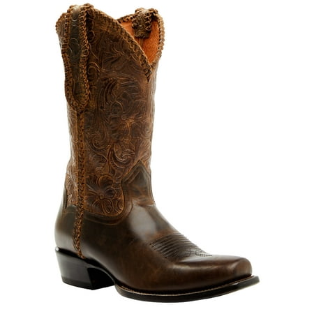 

Moonshine Spirit Men s Pancho Tooled Western Boot Square Toe Brown 9 D(M) US