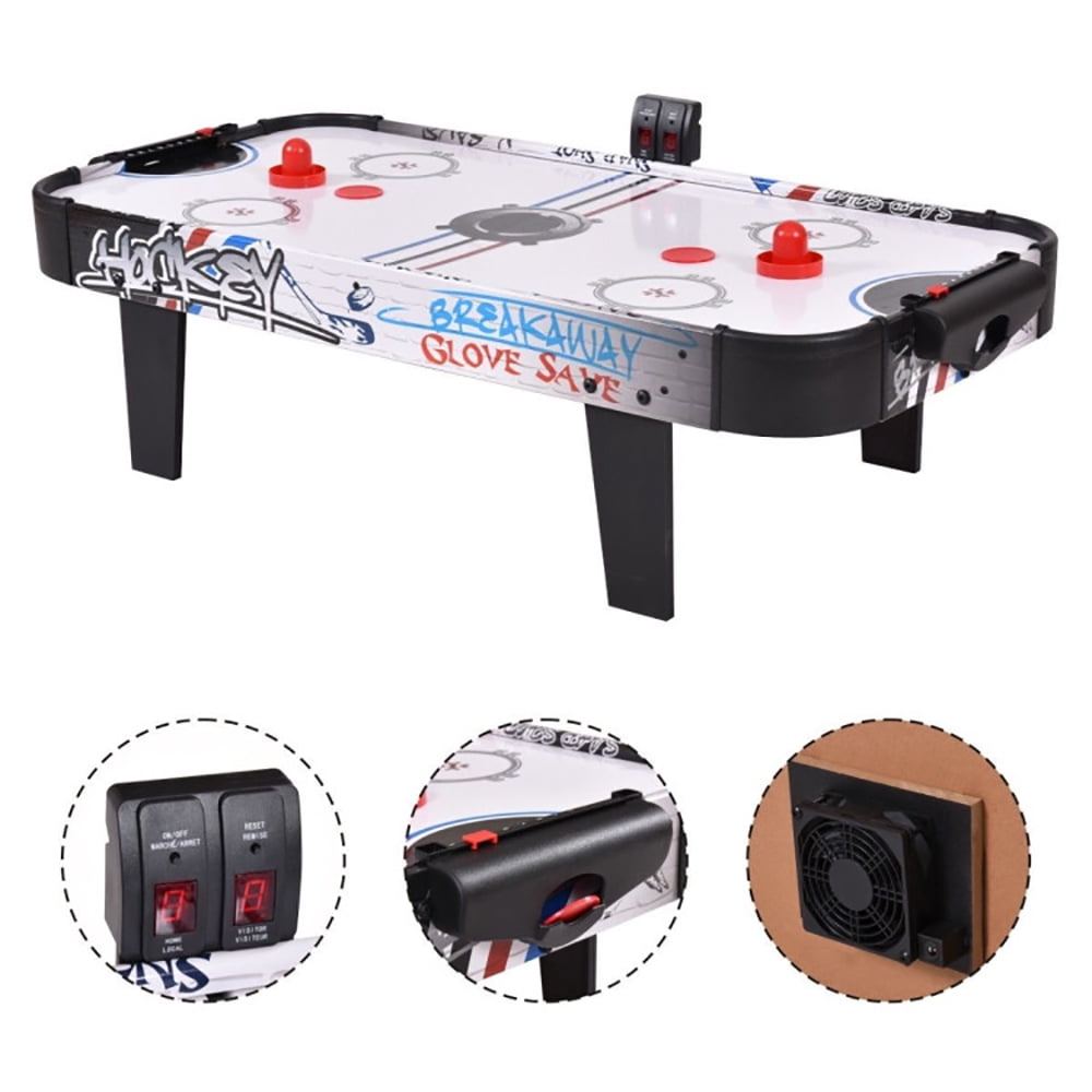 Spaco 42 Inch Air Powered Hockey Table Top Scoring 2 Pushers, Gifts for Boys and Girls Aged 6-12, Air Hockey Table for Indoor, White