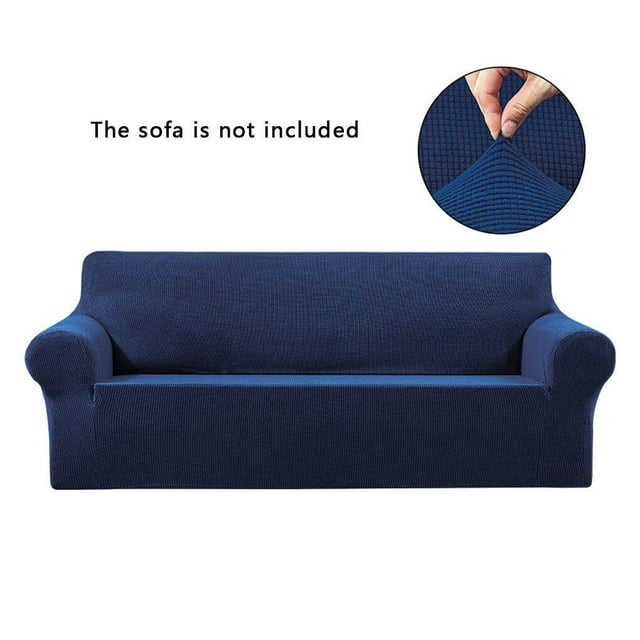 Stretch Sofa Slipcover Elastic Couch Cover Washable Furniture 1 Stretch Protector for Kids Pets, Navy Blue