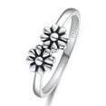 thumbnail image 2 of VAKKI 925 Sterling Silver Womens Flower Rings Simple Rings Vintage Statement Stacking Rings Size 5-9, 2 of 5