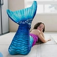 thumbnail image 4 of Fin Fun Fantasy Mermaid Tail for Girls and Boys, Monofin for Swimming Included, fits Youth Small to Medium - Teal - New Edition, 4 of 7