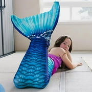 Fin Fun Fantasy Mermaid Tail for Girls and Boys, Monofin for Swimming Included, fits Youth Small to Medium - Teal - New Edition
