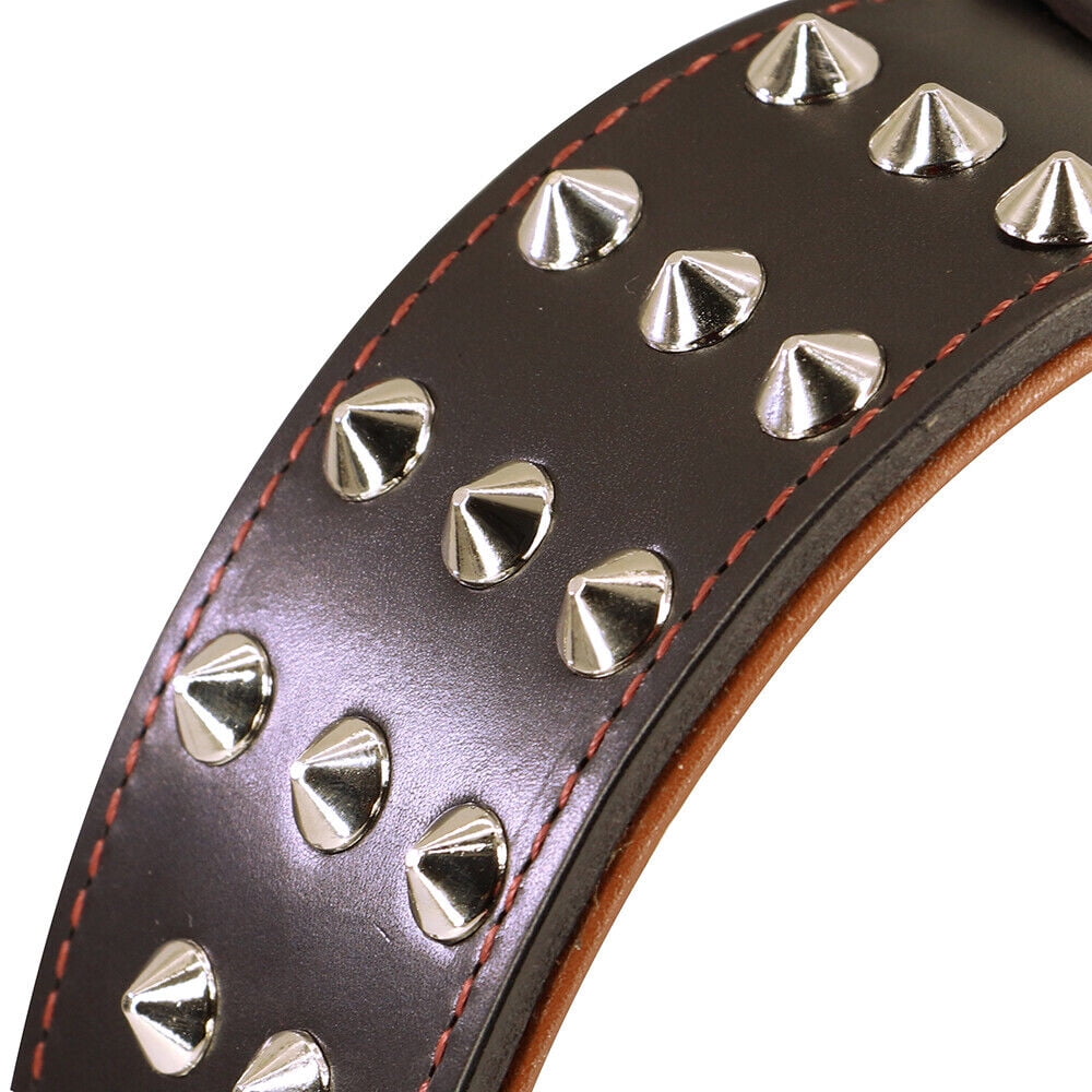 Pet Artist 2 Inch Wide Cool Spiked Studded Leather Dog Collar Heavy Duty For Medium Large Dogs Pitbull German Shepherd