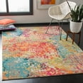 thumbnail image 2 of SAFAVIEH Madison Colleen Abstract Distressed Area Rug, Ivory/Multi, 5'3" x 7'6", 2 of 7