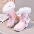 thumbnail image 6 of Eltusu Girls Winter Snow Boots, Soft Thermal Non-Slip Mid-Calf Windproof Boots Pink Size 2 Big Kids, 6 of 9