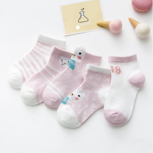 Calcetines gruesos de algodón con dibujos animados para bebé recién nacido, accesorios de ropa para niños de 0 a 2 años, 5 pares/lote