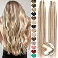 thumbnail image 2 of SEGO Blonde Tape in Hair Extensions 100% Real Remy Human Hair Long Straight Silky Thick Hair Gold Hair Acessories Black/Pink/Purple/Red Hair, 2 of 9