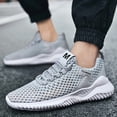 thumbnail image 4 of Men's Minimalist Lightweight Breathable Casual Sneakers - Solid Color Low-Top Design with Fabric & Mesh Upper, MD Sole, Lace-Up Closure for Running, Gym, Spring/Summer - Unisex Style, Gym Footwear, 4 of 9