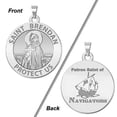 thumbnail image 4 of Picturesongold.Com Saint Brendan Double Sided Navigator Round Religious Medal Necklace Pendants - 2/3 inch Size of Dime, Solid 14K Yellow Gold, 4 of 7