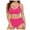 Red, variant on Linfrsh Sexy Bikinis for Women V Neck Knot Twist Front Push Up High Waisted Cheeky Two Piece Swimsuit Green,L