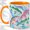 Orange, variant on Pastel Ocean Fish Accent Mug, 11oz Ceramic Coffee Cup for Fish Lovers