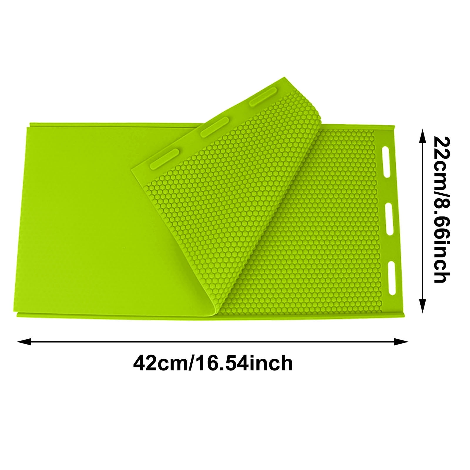 Silicone Beeswax Foundation Press Mold with Honey Scraper, 5.4mm Honeycomb 2 Sheets Non-Stick Reusable for Beekeeping and Candle Making Supplies (Green)