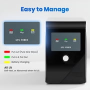 UPS 500VA/300W 120V Backup Power Supply, 3 Sockets, Backup Battery with Surge Protection, Only Suitable for Desktop computer