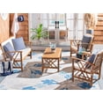 thumbnail image 2 of Safavieh 4 Piece Wood Outdoor Patio Bar Set, Natural/Navy White, 2 of 7