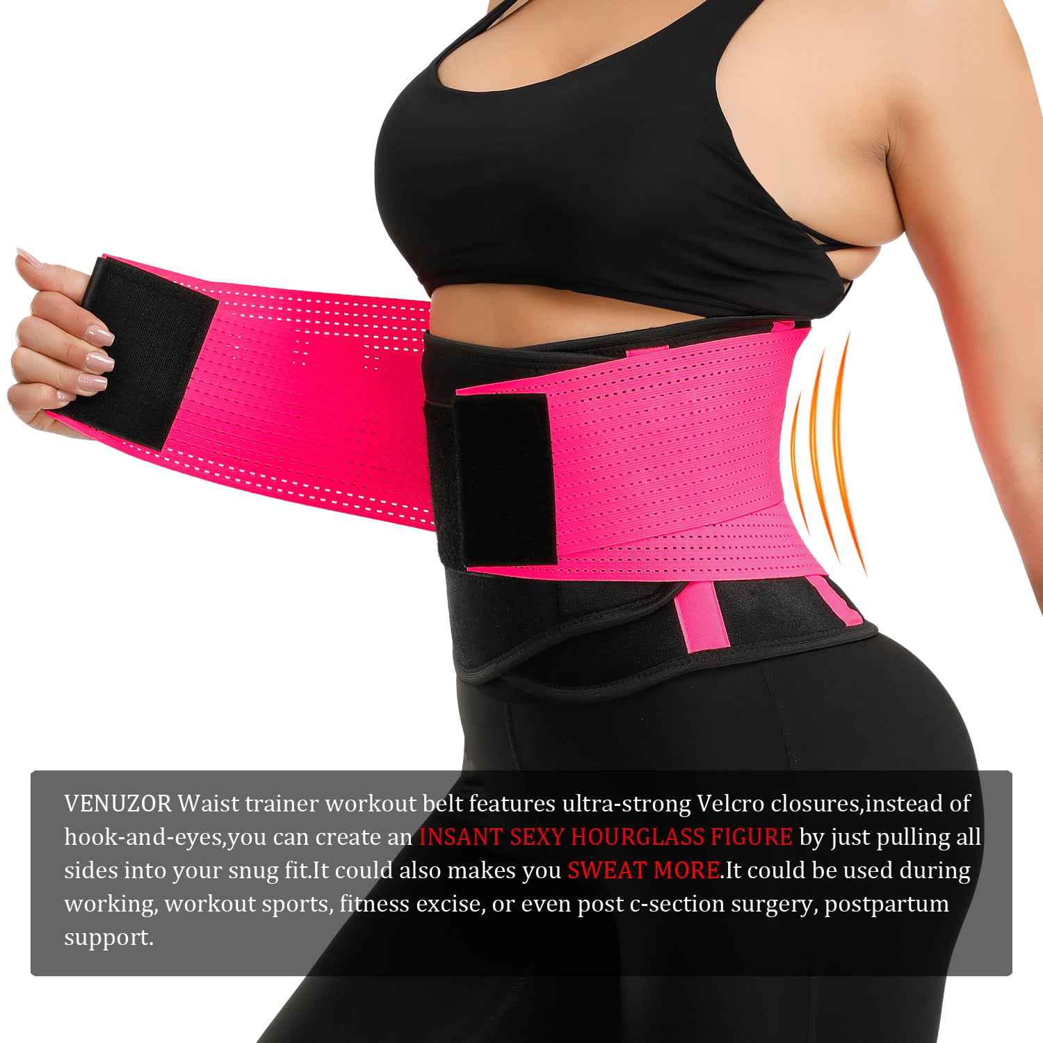 Slimming Body Shaper Belt Sport Workout Back Support Girdle Belt VENUZOR Waist Trainer Belt for Women Waist Cincher Trimmer Weight Loss Ab Belt