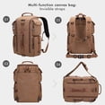 thumbnail image 4 of WITZMAN Travel Backpack for Men Carry On Canvas Backpack Luggage Outdoor Duffel Bag (6661 Brown), 4 of 11
