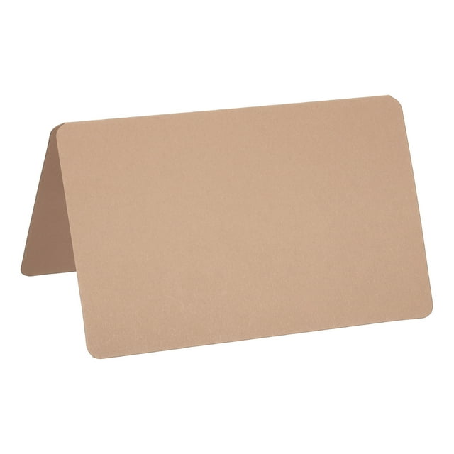 Unique Bargains Blank Greeting Cards,50pack Favor Decor Foldable Blank Card ,Brown Card Paper