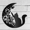 thumbnail image 7 of 1pc Black Cat Moon Wall Art Flower Metal Decor Wall Sculptures Gothic Decorative Hanging Pediments Ornament, 7 of 7
