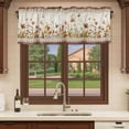 thumbnail image 6 of 2 Pack Vintage Floral Valances for Windows Bedroom Living Room Window Treatments, Elegant Pastoral Flowers Retro Art Rod Pocket Valance Drapes Short Kitchen Curtains Over Sink 42"x18", 6 of 8