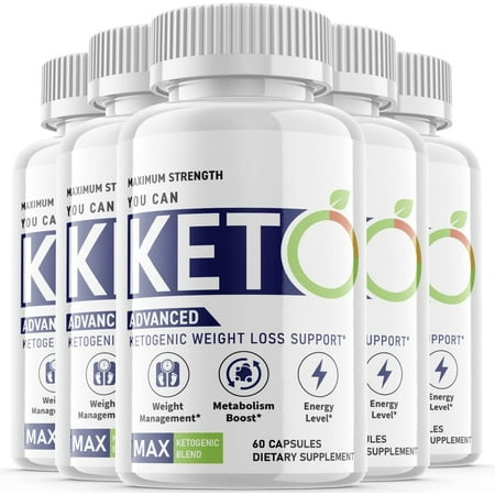 (5 Pack) You Can Keto - Keto You Weight Loss Formula - Energy & Focus Boosting Dietary Supplements for Weight Management & Metabolism - Advanced Fat Burn Raspberry Ketones Pills - 300 Capsules