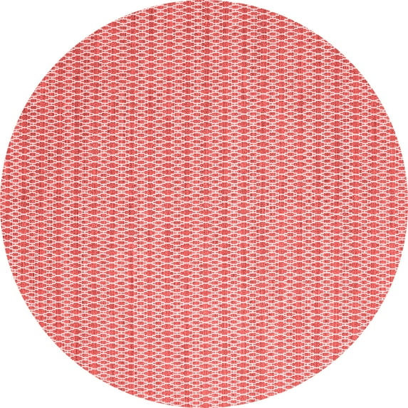 Ahgly Company Indoor Round Abstract Red Contemporary Area Rugs, 3' Round