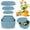 3 Pack - Blue, variant on PETGLE Silicone Food Storage Lunch Bento Box Set of 3 Reusable Nesting Containers with Lids BPA Free Dishwasher Microwave Oven Freezer Safe Leakproof (6.7oz, 10oz, 20oz)