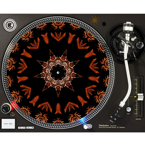 KuzmarK™ 12" DJ Turntable Slipmat - Orange Rush