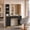 Black+Gold, variant on Advwin Barber Salon Station with Display Shelf, Freestanding Hair Stylist Station with Storage, 3 Drawers, 2 Cabinets, Open Shelves & Tool Holders, Salon Furniture for Beauty Salon & Spa, White+Gold