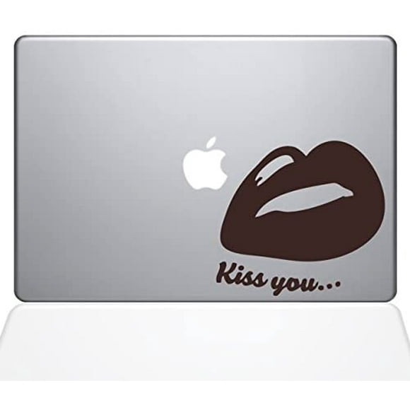 The Decal Guru Kiss Your Lips Decal Vinyl Sticker, 15" MacBook Pro (2016 & Newer Models), Brown (1441-MAC-15X-BRO)