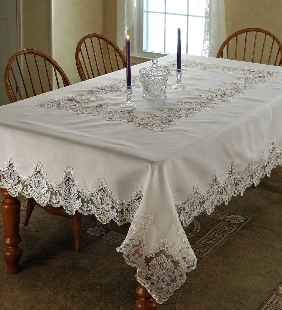 Table Cloth Tablecloth Fabric Lace Design TrueLiving rectangle 52" X 70" floral 