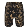 thumbnail image 4 of Kdxio Modern Golden Butterfly Pattern Mens Casual Shorts - Drawstring Summer Beach Sports Shorts for Men, 4 of 9