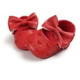 thumbnail image 3 of Baby Girl Crib Shoes, Soft Sole Flats Princess Dresses Shoes PU Cute Bow Prewalker, 3 of 6