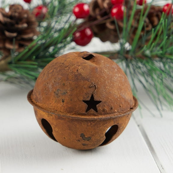 Package of 6 (65mm) Rusty Tin Sleigh Bells: Add a Jingling Touch to Your Holiday Décor