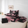 thumbnail image 4 of Romantic Rose 7 Pcs Comforter Set Queen,(Not Real)Pink Sequins Printed Bed in a Bag for Women,3D Rose Bedding Set with Flat Fitted Sheet Pillowcase and Sham, 4 of 5
