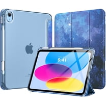 for iPad (A16) 11th Generation Case 11 Inch 2025, iPad 10th Generation Case 10.9 Inch 2022 with Pencil Holder, Slim Light Trifold Protective Cover with Hard PC Translucent Back Shell, Starry Sky