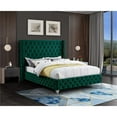 thumbnail image 3 of Maklaine Contemporary Upholstery Green Velvet Full Bed, 3 of 7